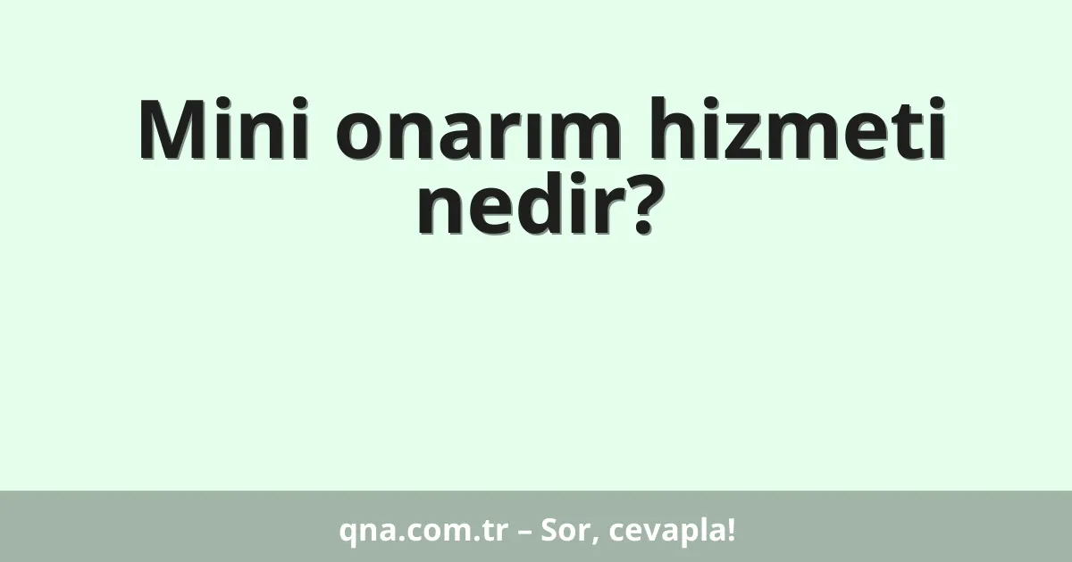 Mini onarım hizmeti nedir?