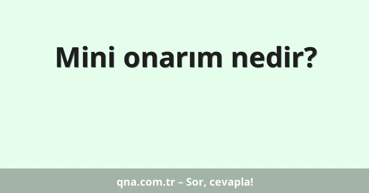 Mini onarım nedir?