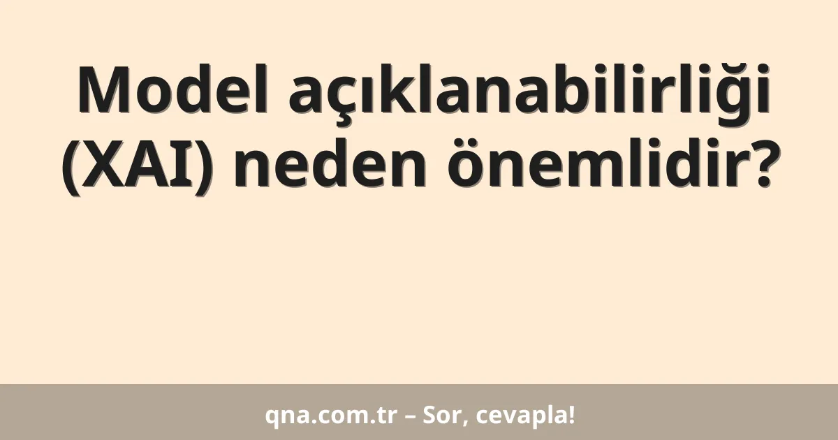 Model açıklanabilirliği (XAI) neden önemlidir?