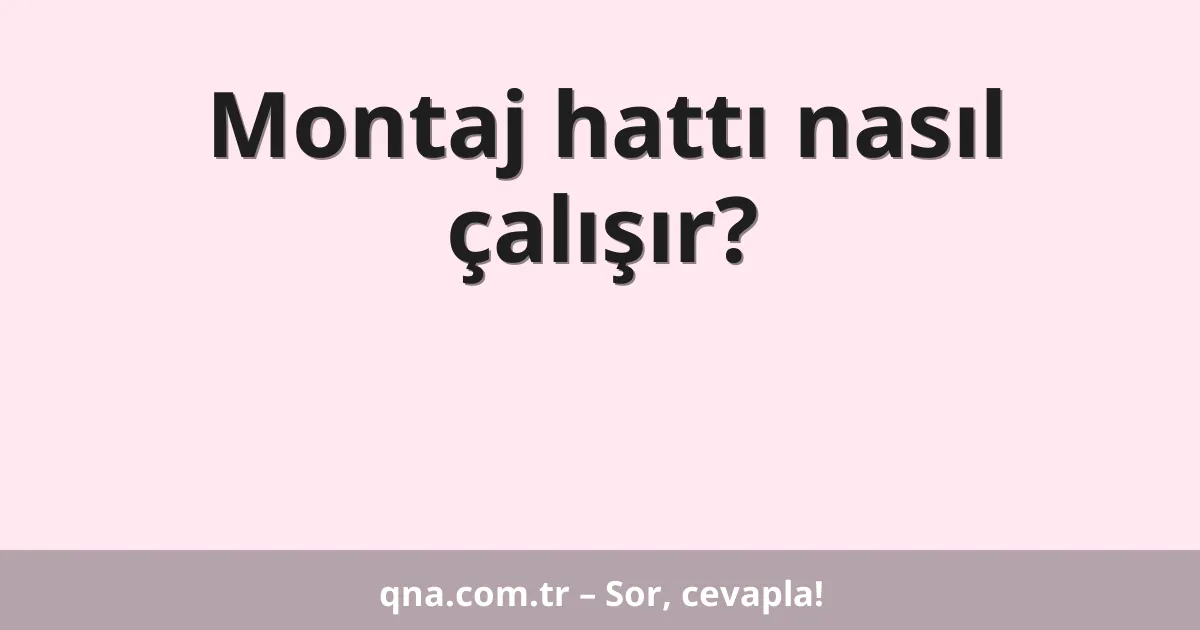 Montaj hattı nasıl çalışır?
