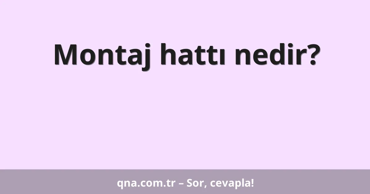 Montaj hattı nedir?