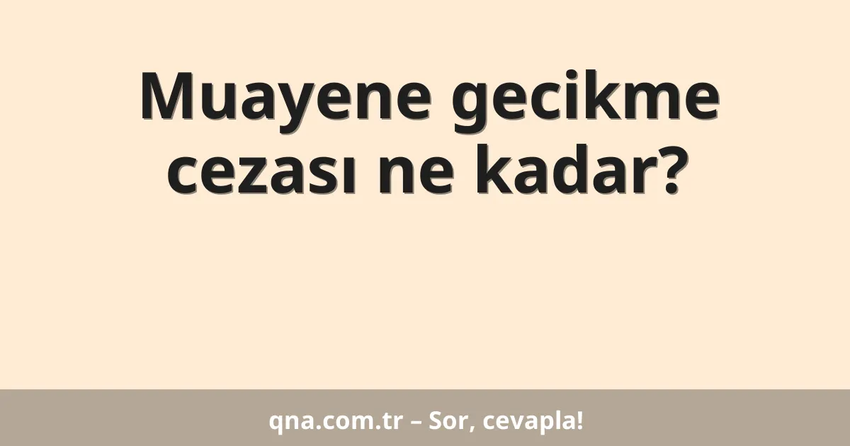 Muayene gecikme cezası ne kadar?