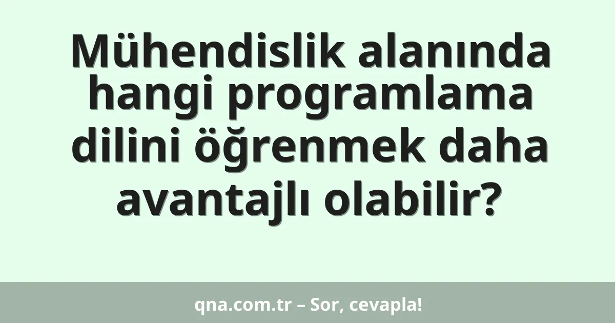 Mühendislik alanında hangi programlama dilini öğrenmek daha avantajlı olabilir?