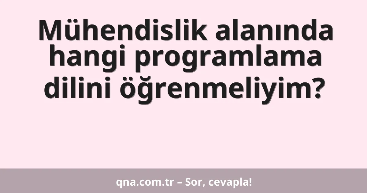 Mühendislik alanında hangi programlama dilini öğrenmeliyim?