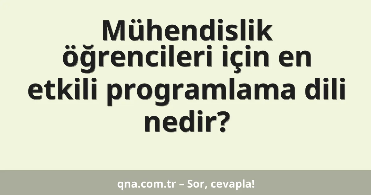 Mühendislik öğrencileri için en etkili programlama dili nedir?