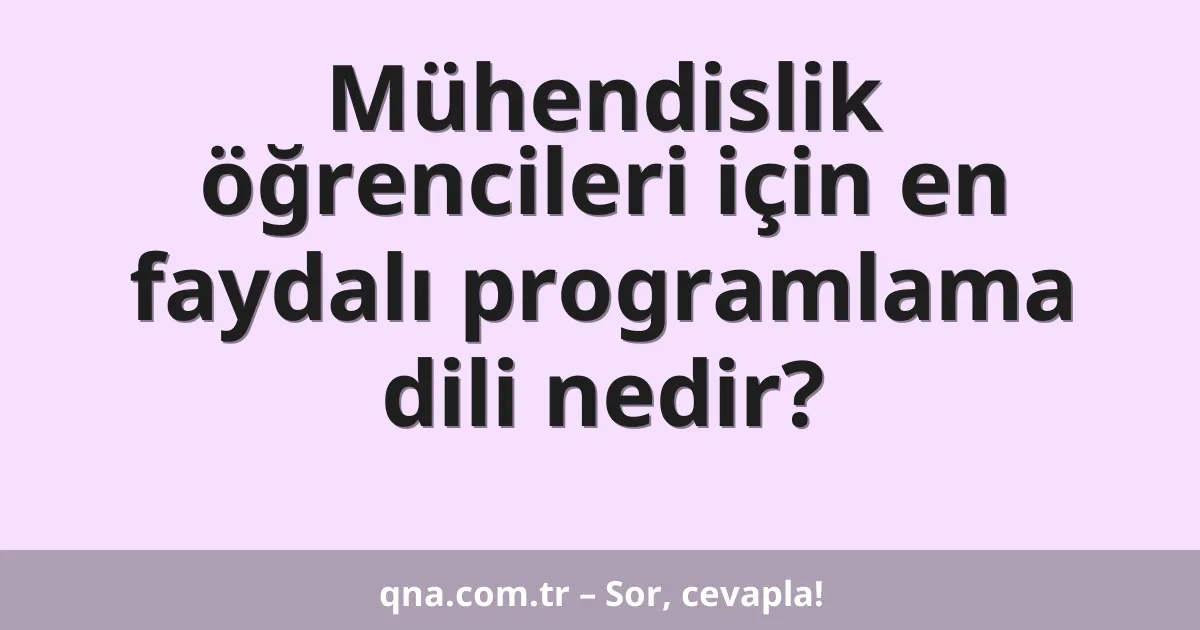 Mühendislik öğrencileri için en faydalı programlama dili nedir?