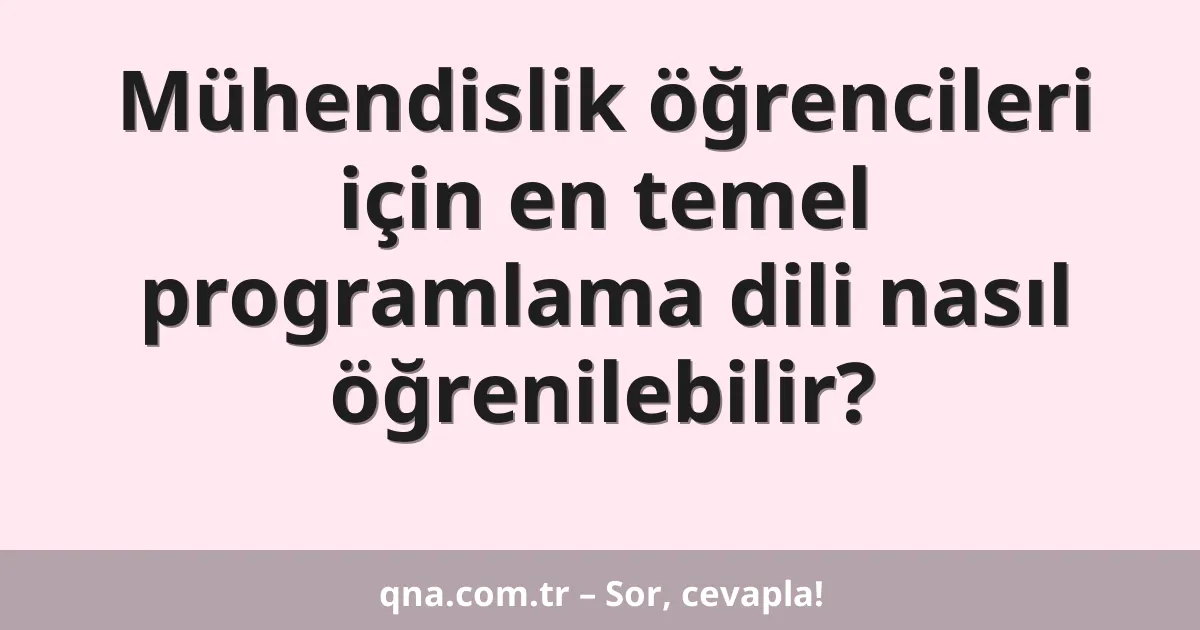 Mühendislik öğrencileri için en temel programlama dili nasıl öğrenilebilir?
