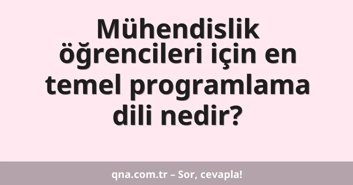 Mühendislik öğrencileri için en temel programlama dili nedir?