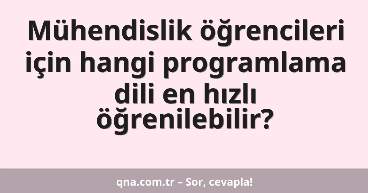 Mühendislik öğrencileri için hangi programlama dili en hızlı öğrenilebilir?