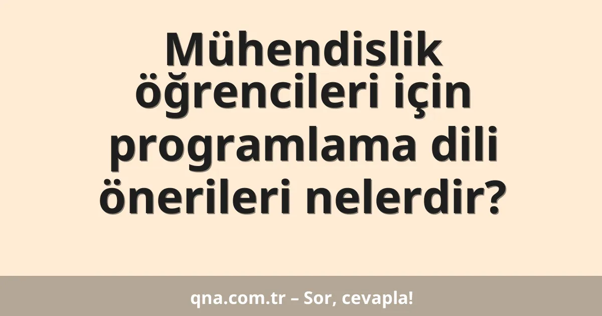 Mühendislik öğrencileri için programlama dili önerileri nelerdir?