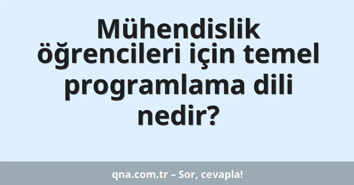 Mühendislik öğrencileri için temel programlama dili nedir?
