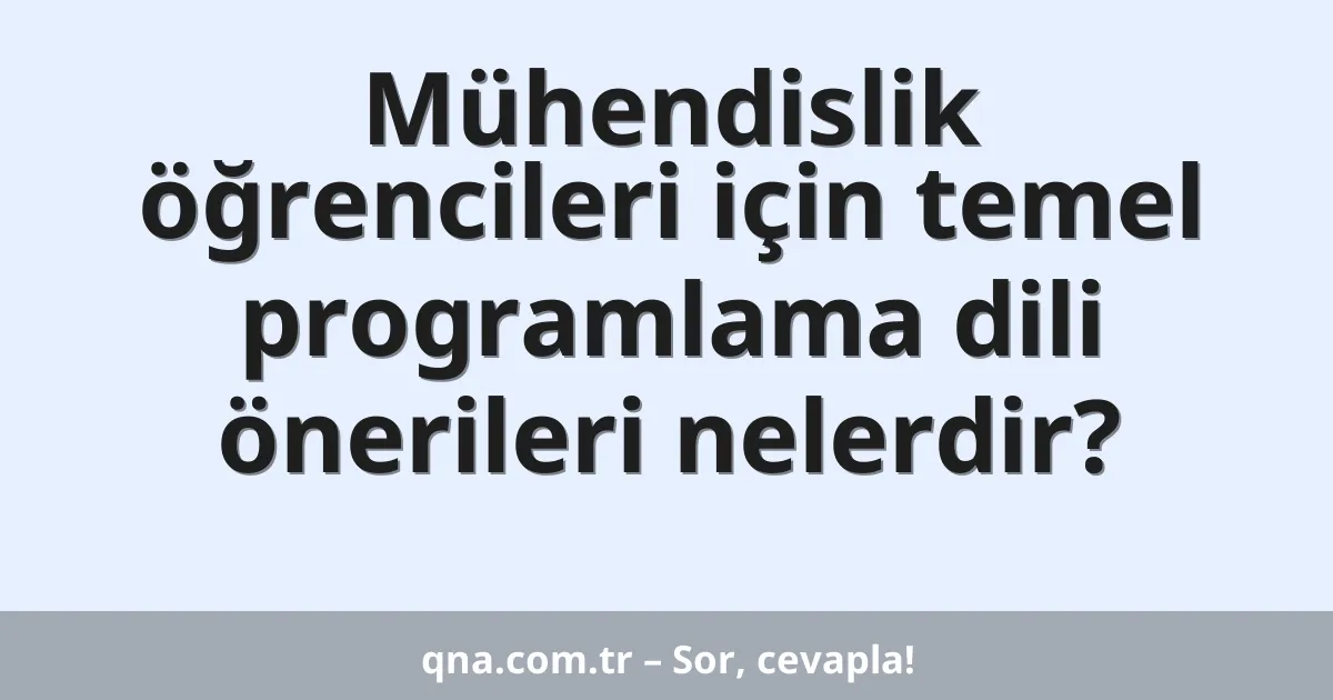 Mühendislik öğrencileri için temel programlama dili önerileri nelerdir?
