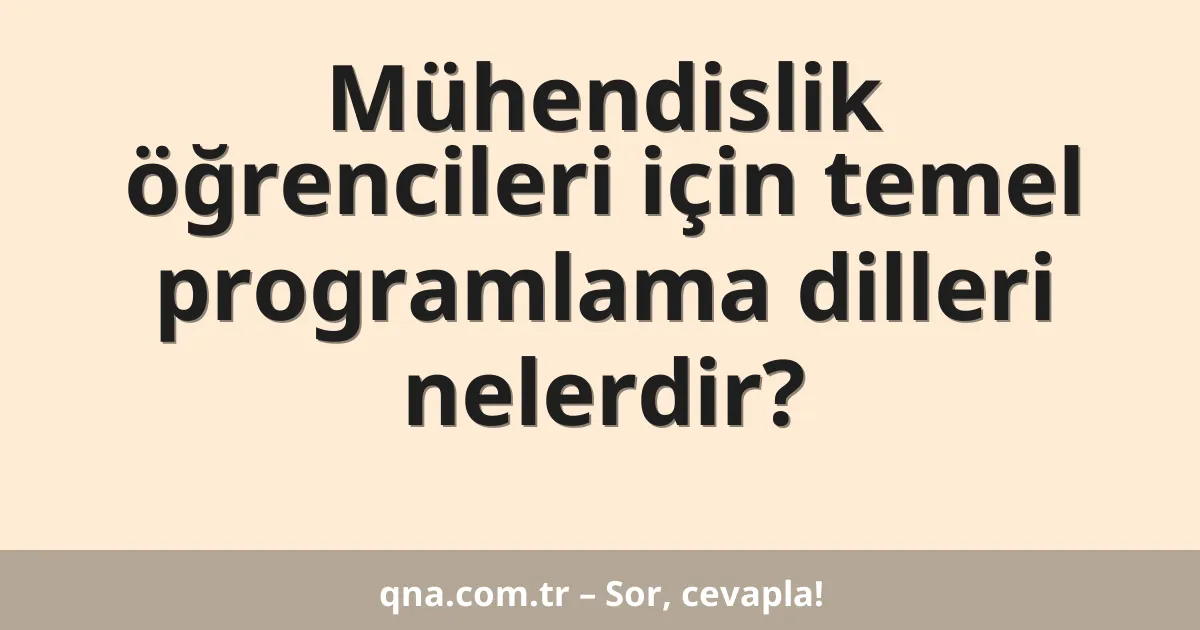 Mühendislik öğrencileri için temel programlama dilleri nelerdir?