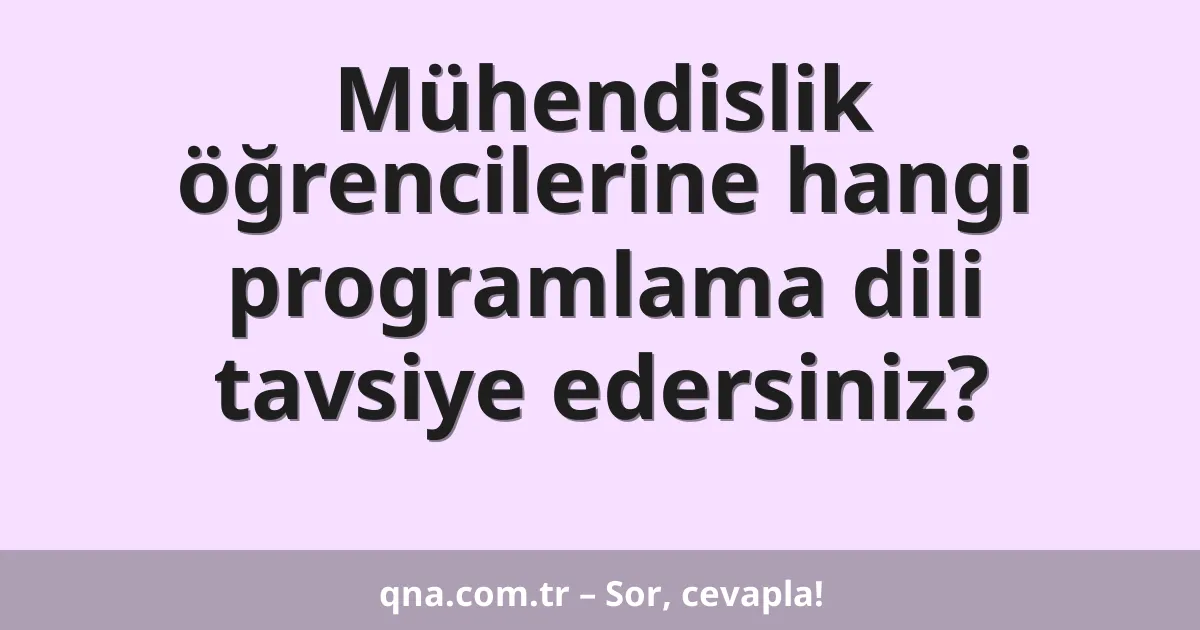 Mühendislik öğrencilerine hangi programlama dili tavsiye edersiniz?