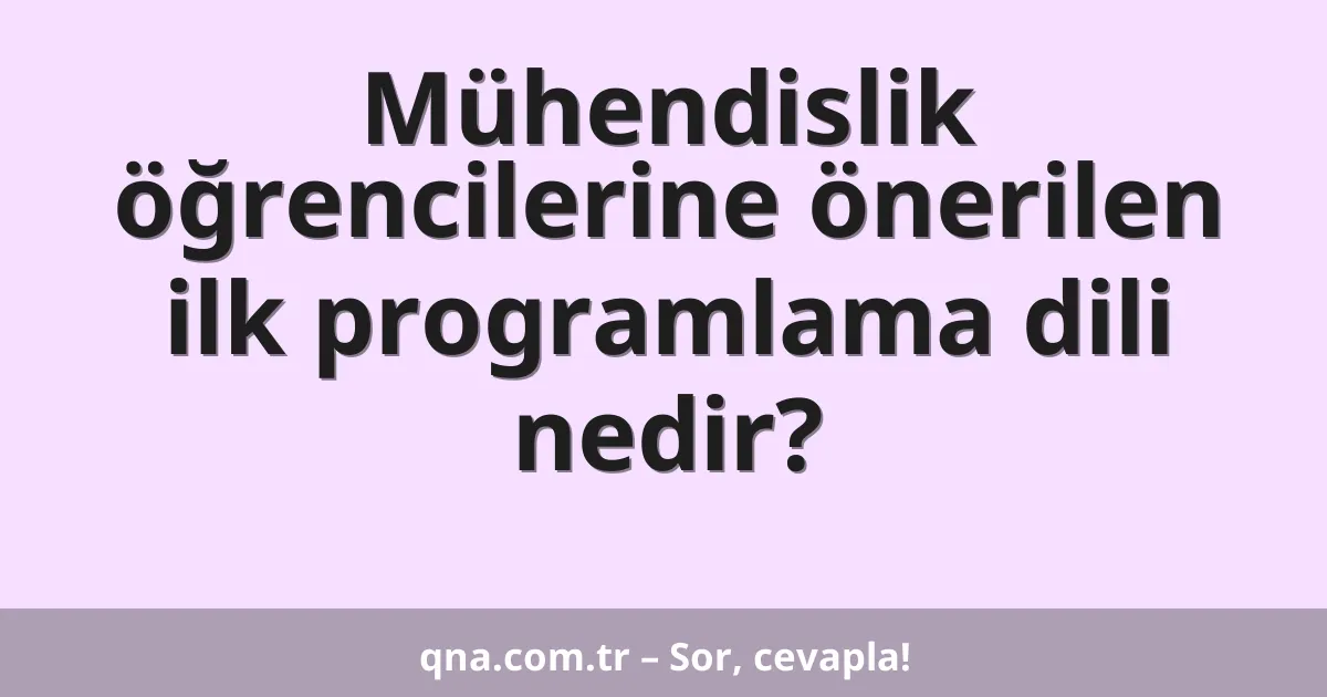 Mühendislik öğrencilerine önerilen ilk programlama dili nedir?