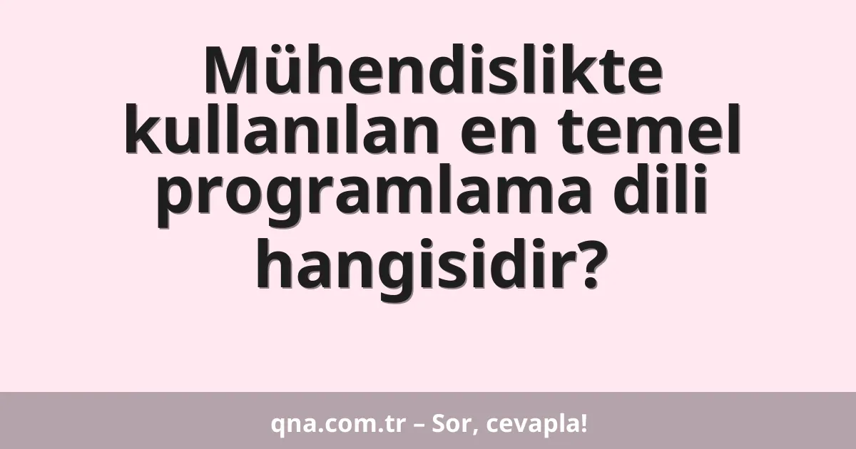 Mühendislikte kullanılan en temel programlama dili hangisidir?