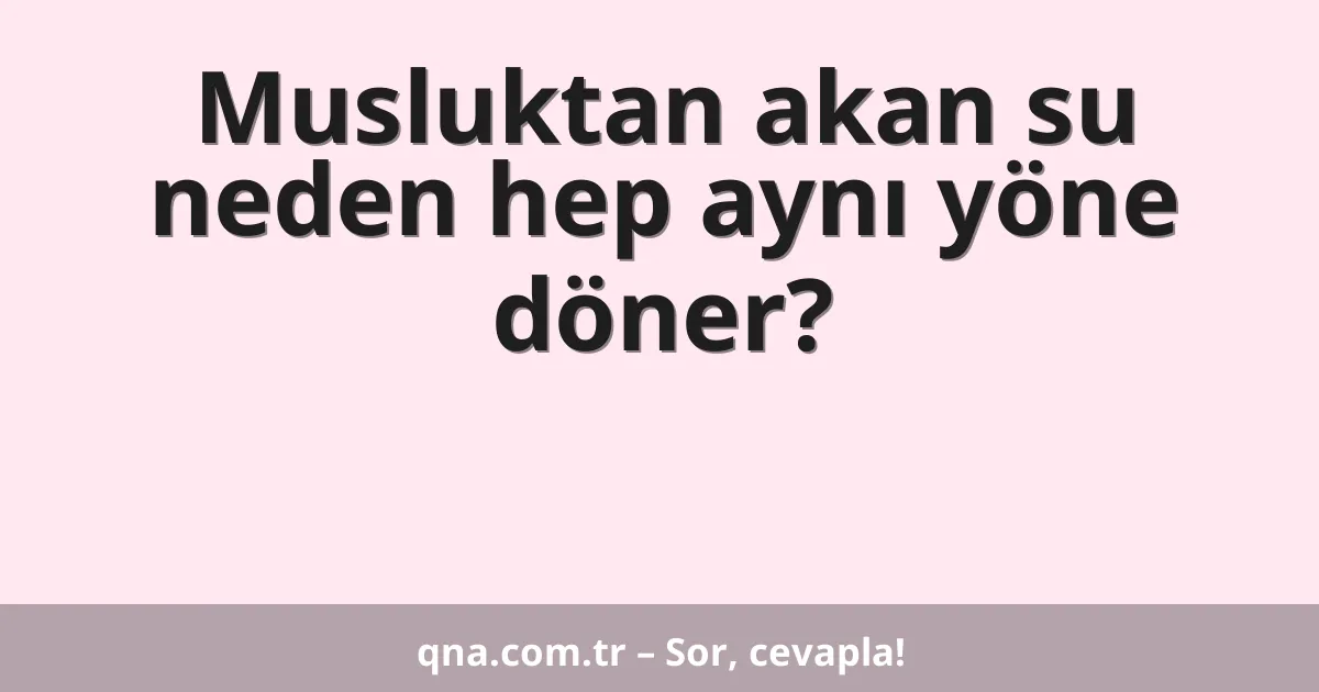 Musluktan akan su neden hep aynı yöne döner?