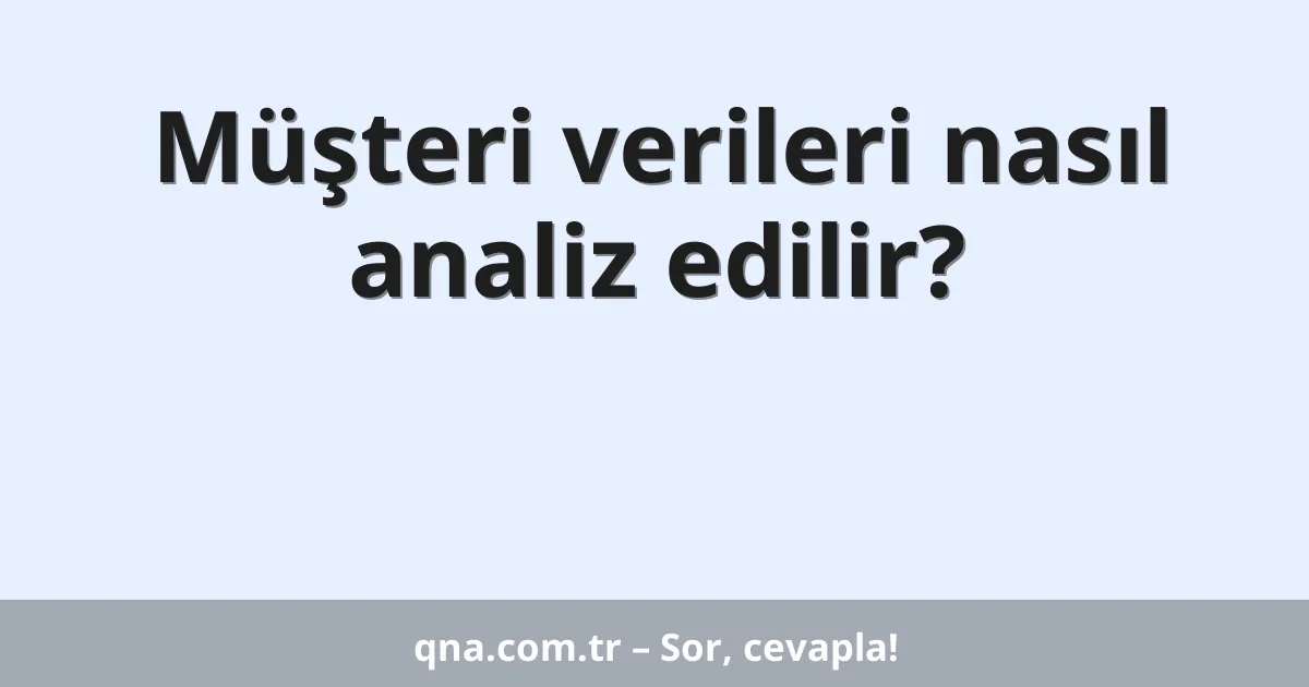 Müşteri verileri nasıl analiz edilir?