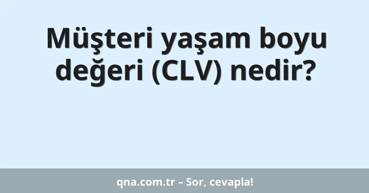 Müşteri yaşam boyu değeri (CLV) nedir?