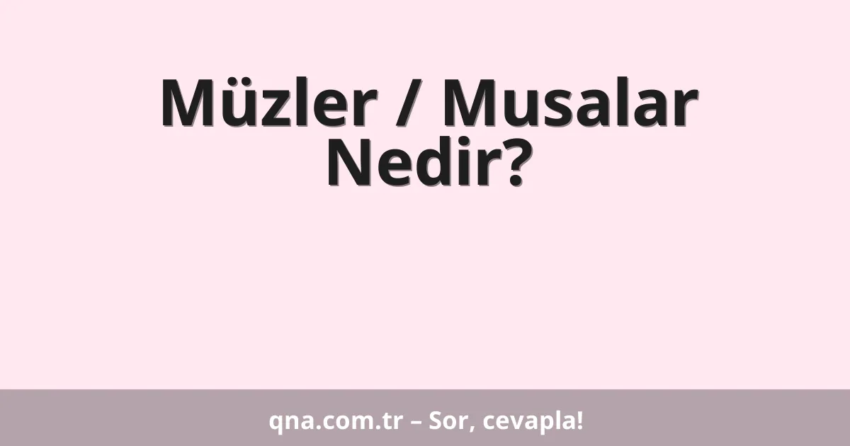 Müzler / Musalar Nedir?