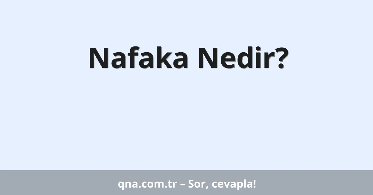 Nafaka Nedir?