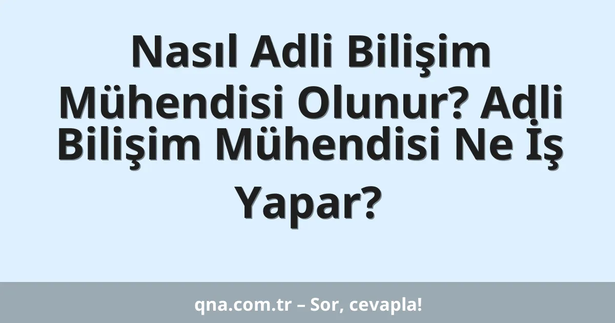 Nasıl Adli Bilişim Mühendisi Olunur? Adli Bilişim Mühendisi Ne İş Yapar?