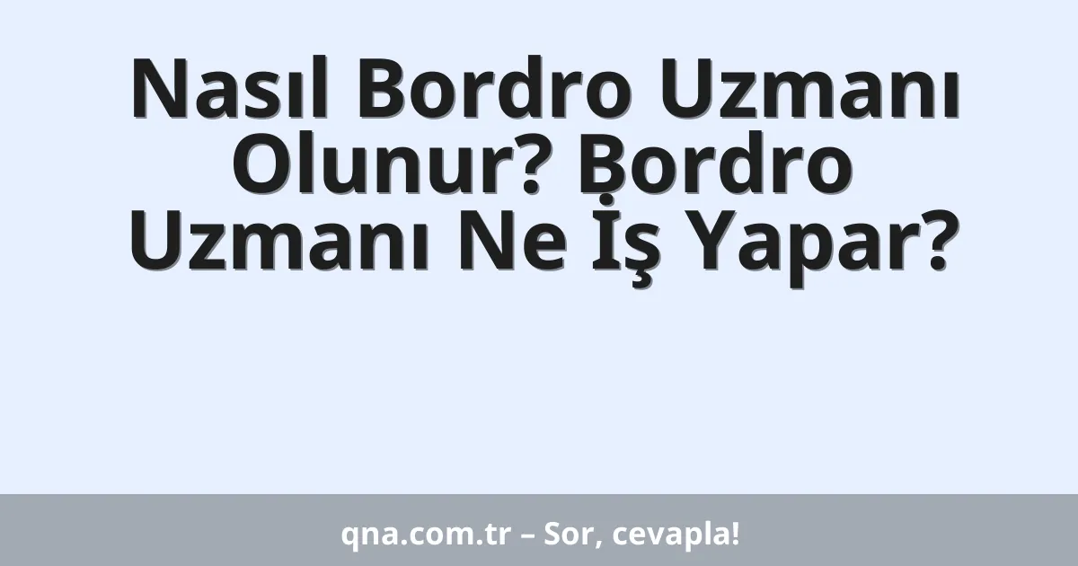 Nasıl Bordro Uzmanı Olunur? Bordro Uzmanı Ne İş Yapar?