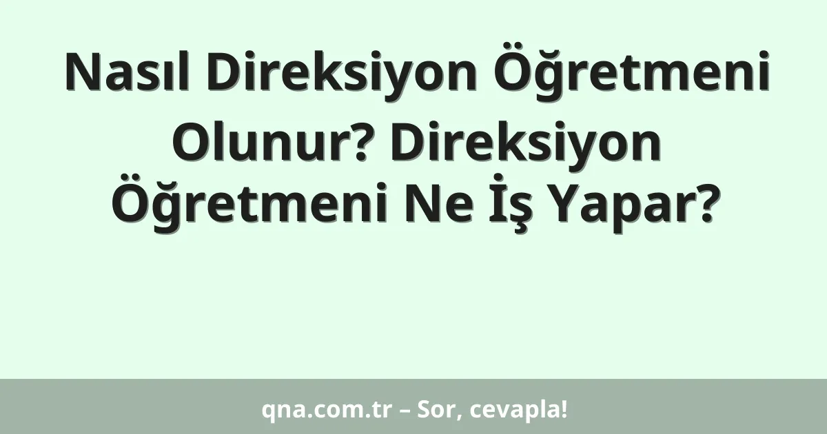 Nasıl Direksiyon Öğretmeni Olunur? Direksiyon Öğretmeni Ne İş Yapar?