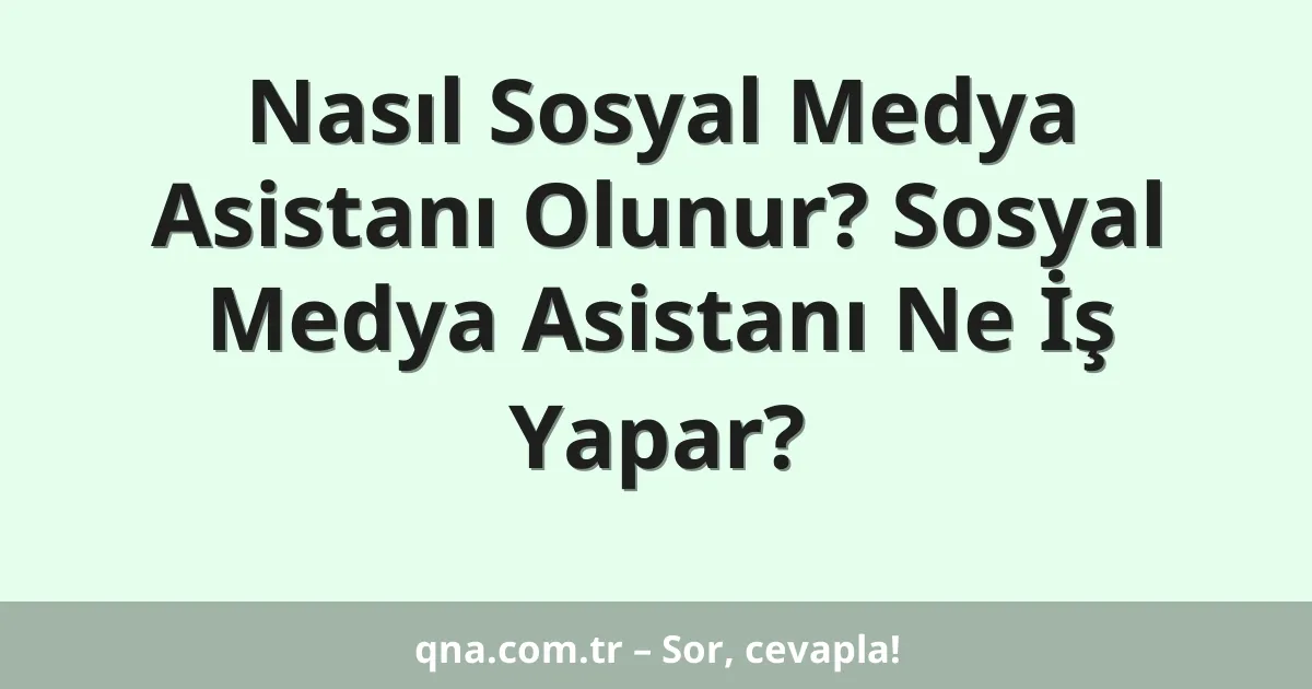 Nasıl Sosyal Medya Asistanı Olunur? Sosyal Medya Asistanı Ne İş Yapar?