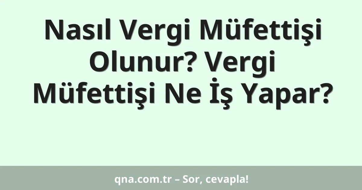 Nasıl Vergi Müfettişi Olunur? Vergi Müfettişi Ne İş Yapar?