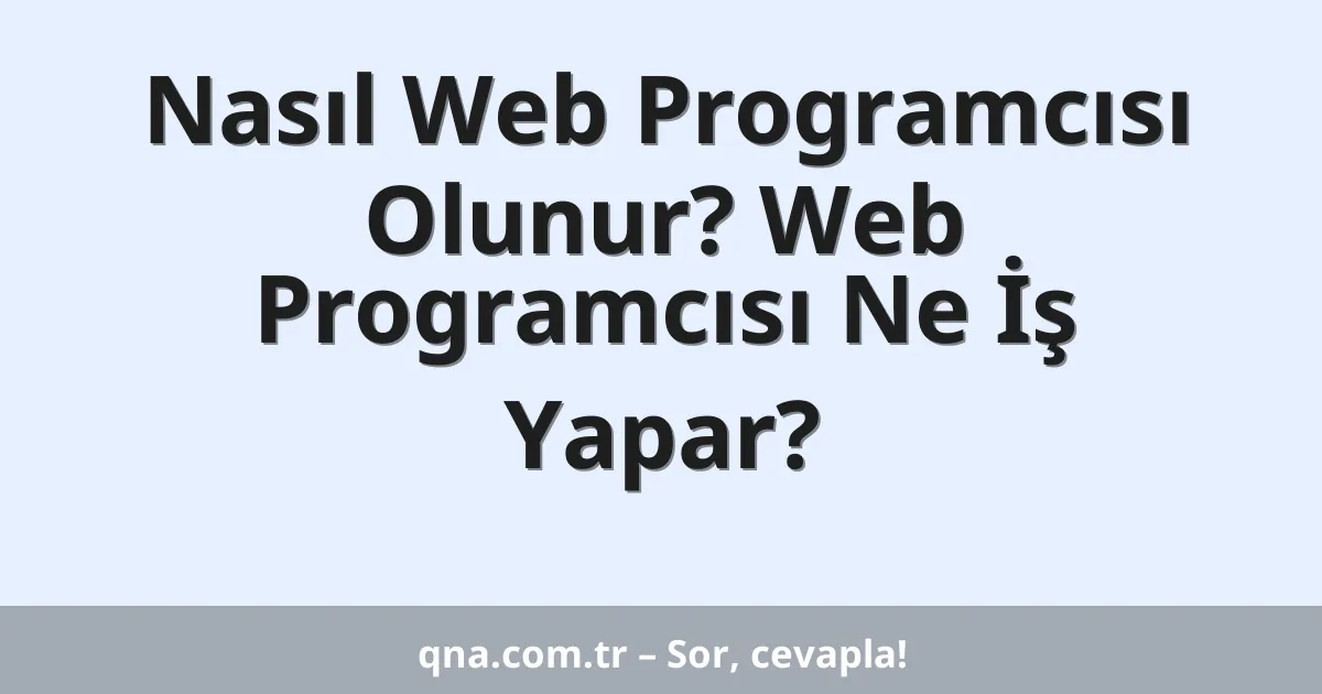 Nasıl Web Programcısı Olunur? Web Programcısı Ne İş Yapar?