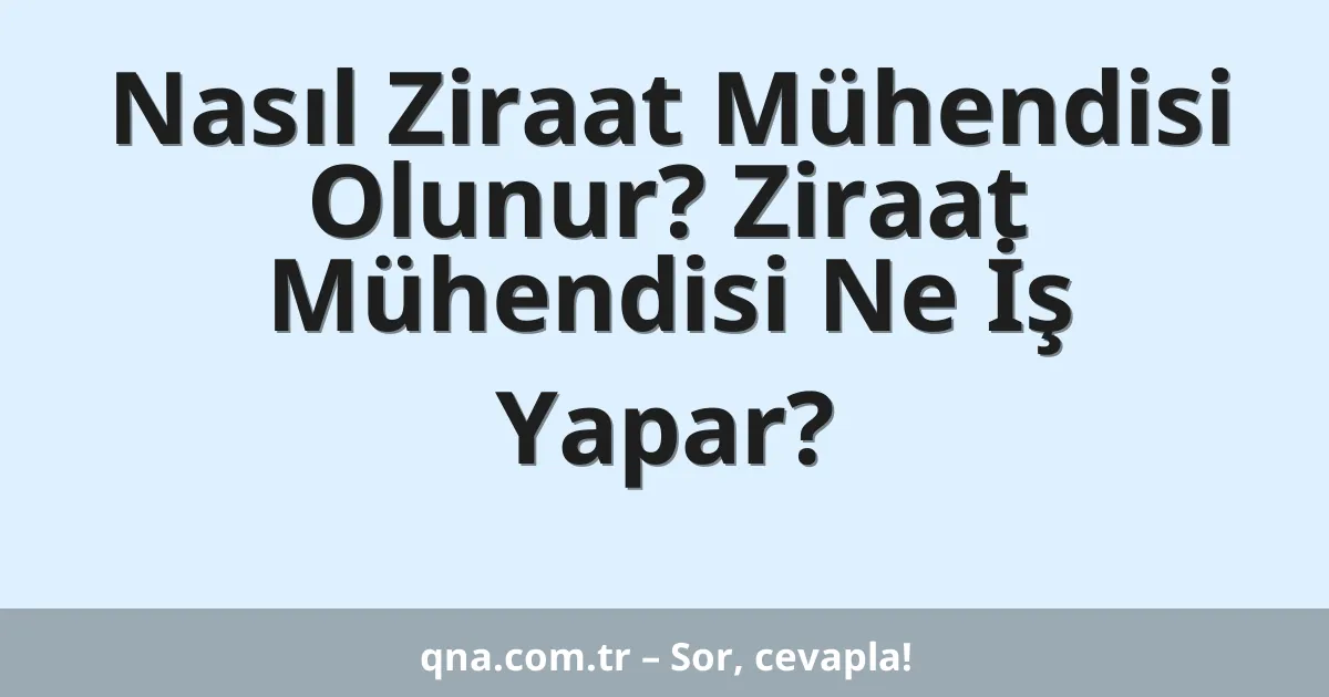 Nasıl Ziraat Mühendisi Olunur? Ziraat Mühendisi Ne İş Yapar?