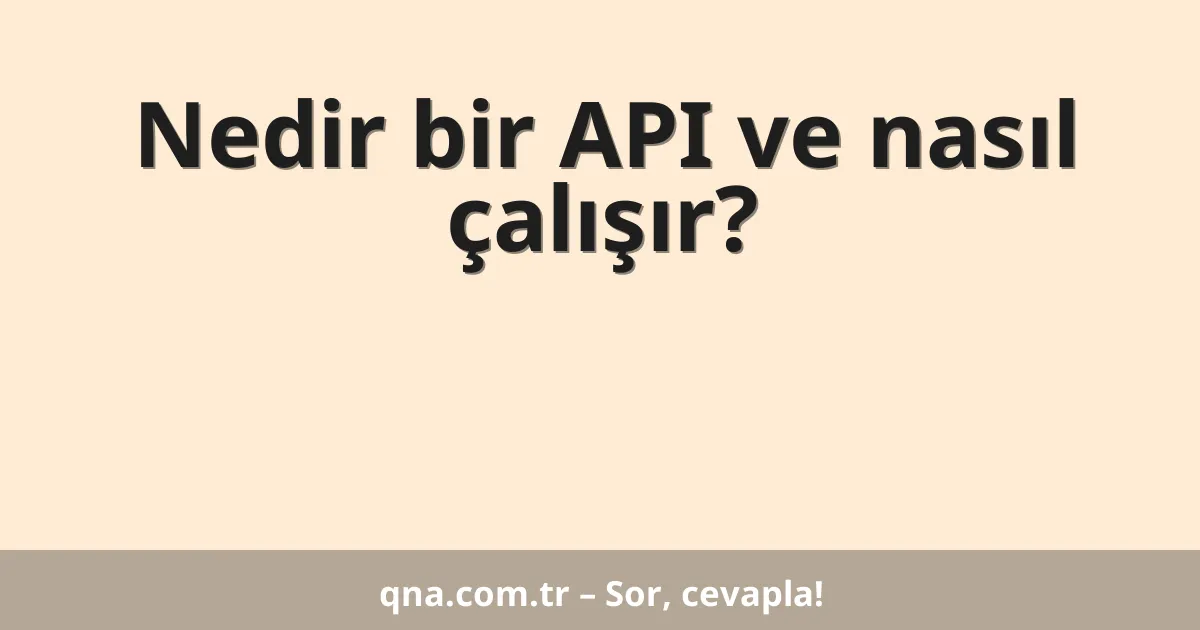 Nedir bir API ve nasıl çalışır?