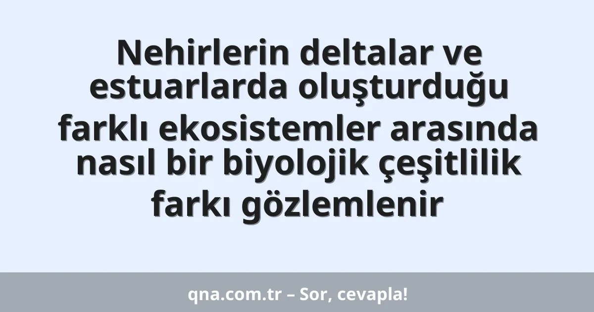 Nehirlerin deltalar ve estuarlarda oluşturduğu farklı ekosistemler arasında nasıl bir biyolojik çeşitlilik farkı gözlemlenir