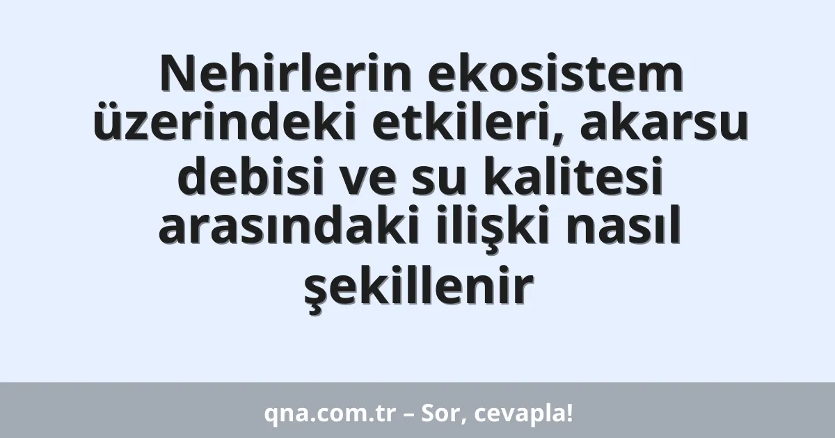 Nehirlerin ekosistem üzerindeki etkileri, akarsu debisi ve su kalitesi arasındaki ilişki nasıl şekillenir