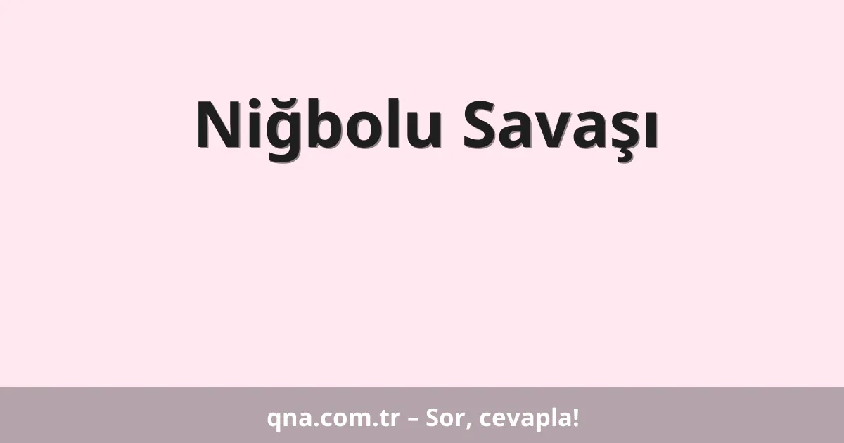 Niğbolu Savaşı