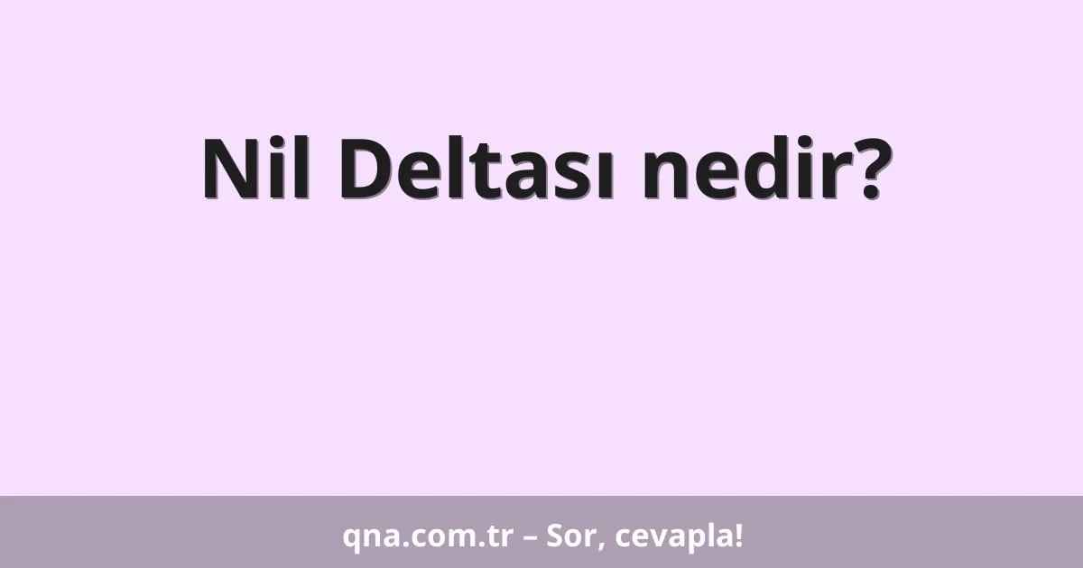 Nil Deltası nedir?