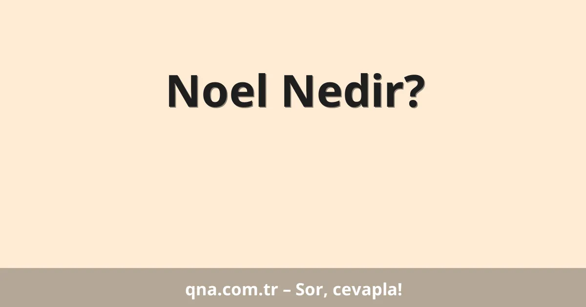 Noel Nedir?