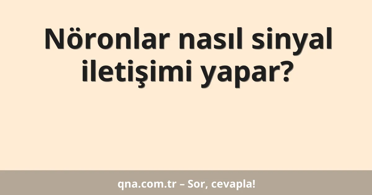 Nöronlar nasıl sinyal iletişimi yapar?