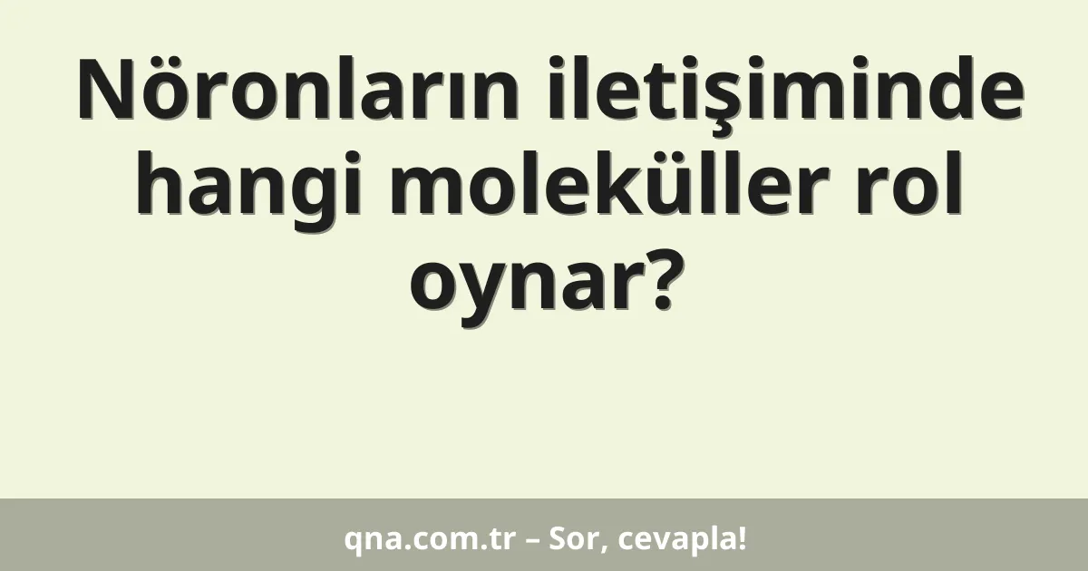 Nöronların iletişiminde hangi moleküller rol oynar?