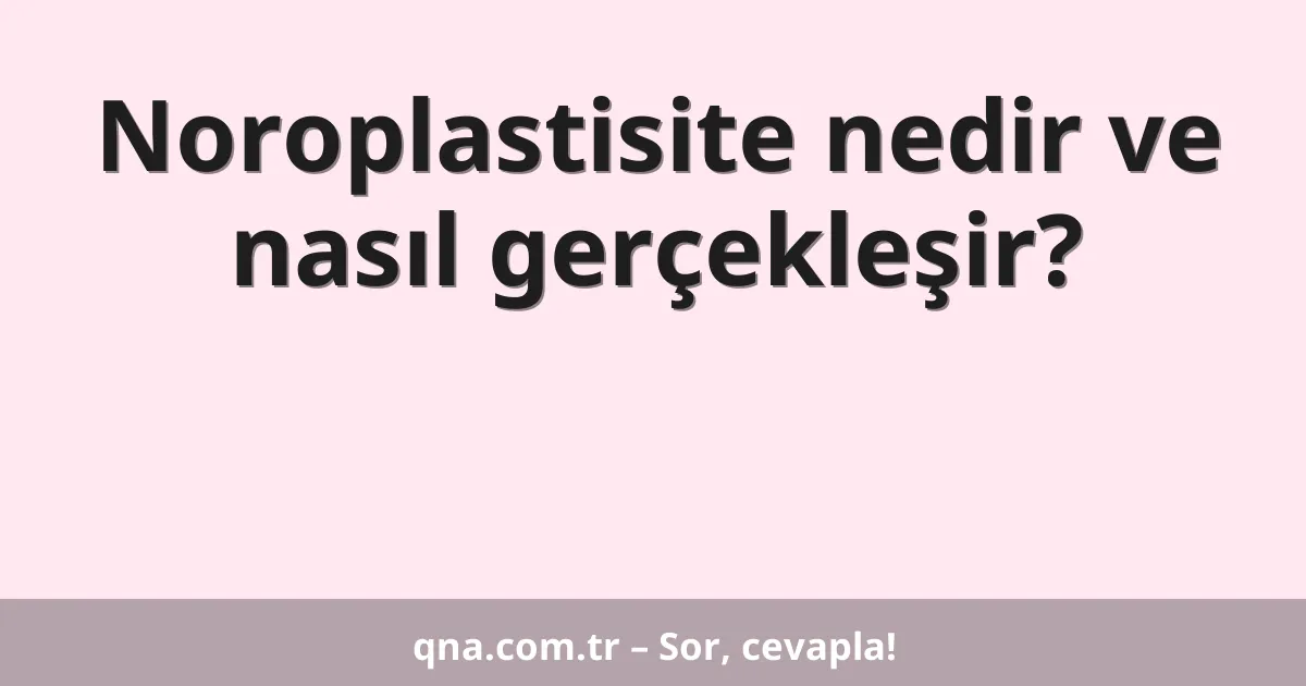 Noroplastisite nedir ve nasıl gerçekleşir?