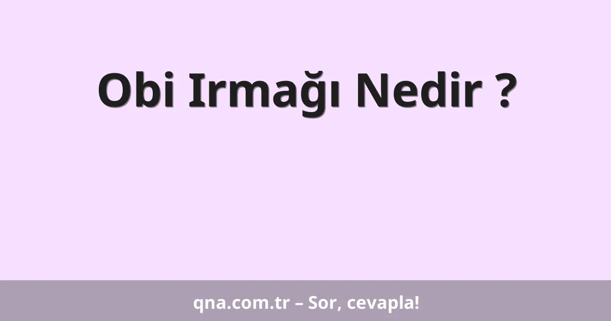 Obi Irmağı Nedir ?