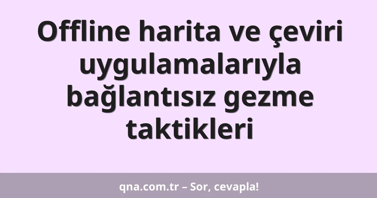 Offline harita ve çeviri uygulamalarıyla bağlantısız gezme taktikleri
