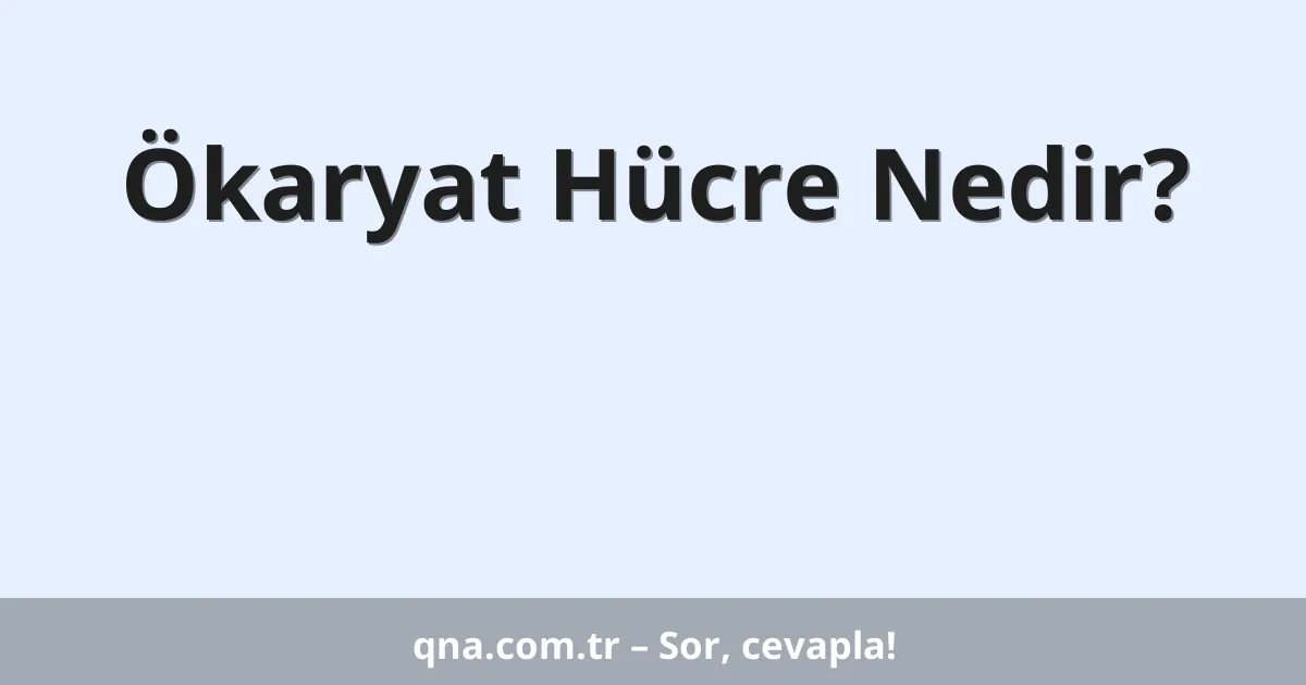 Ökaryat Hücre Nedir?