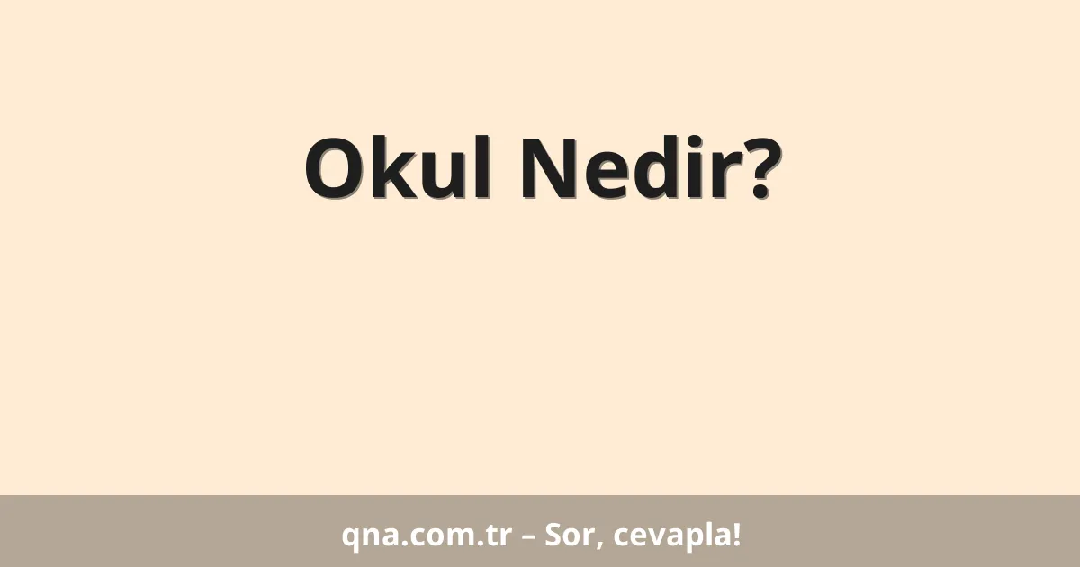 Okul Nedir?