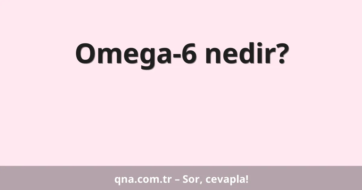 Omega-6 nedir?