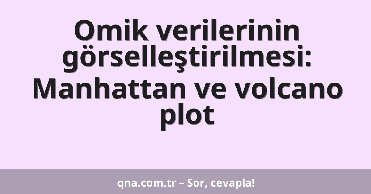 Omik verilerinin görselleştirilmesi: Manhattan ve volcano plot