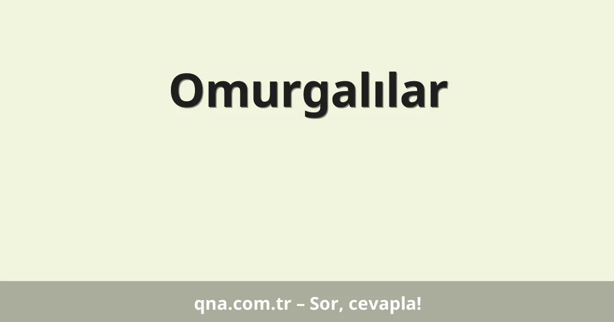 Omurgalılar