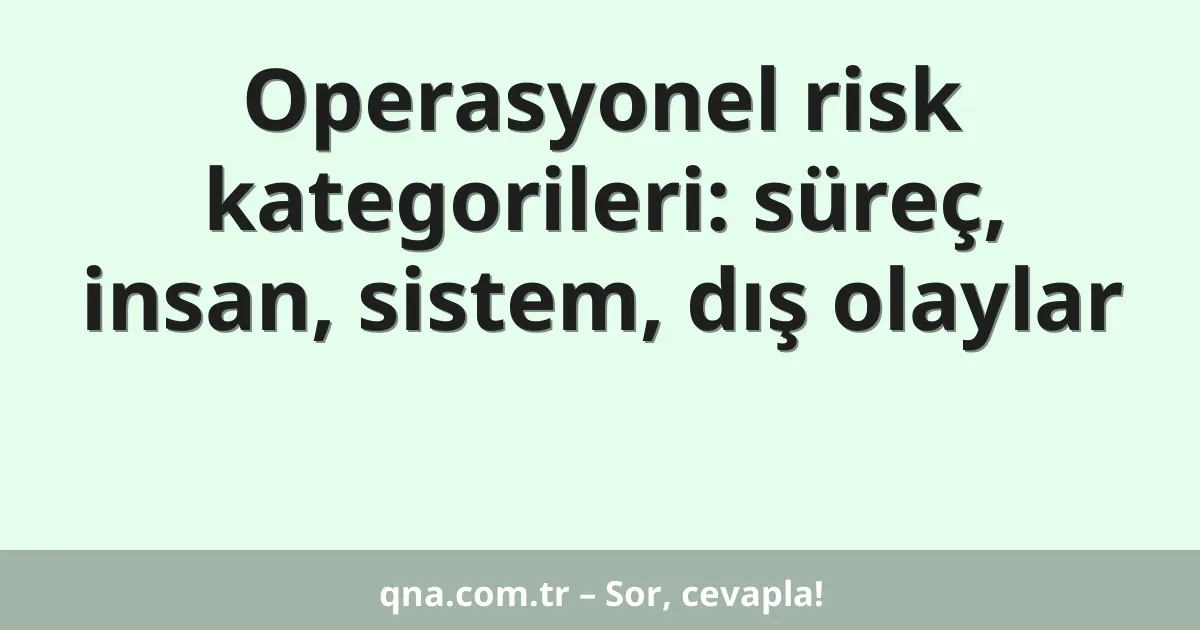 Operasyonel risk kategorileri: süreç, insan, sistem, dış olaylar