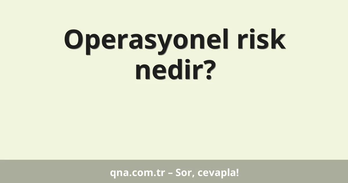 Operasyonel risk nedir?